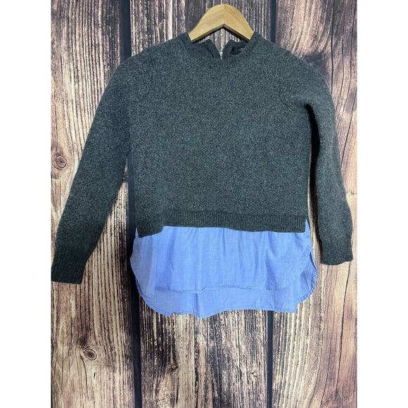 J CREW Wool Poplin SWEATER Knit Time Capsule Preppy Classic Women Sz M Normcore - Picture 1 of 10